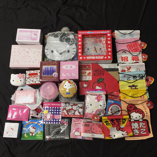 ハローキティ ガラスキャニスター フォトフレーム 壁掛時計 ポーチ まとめセット